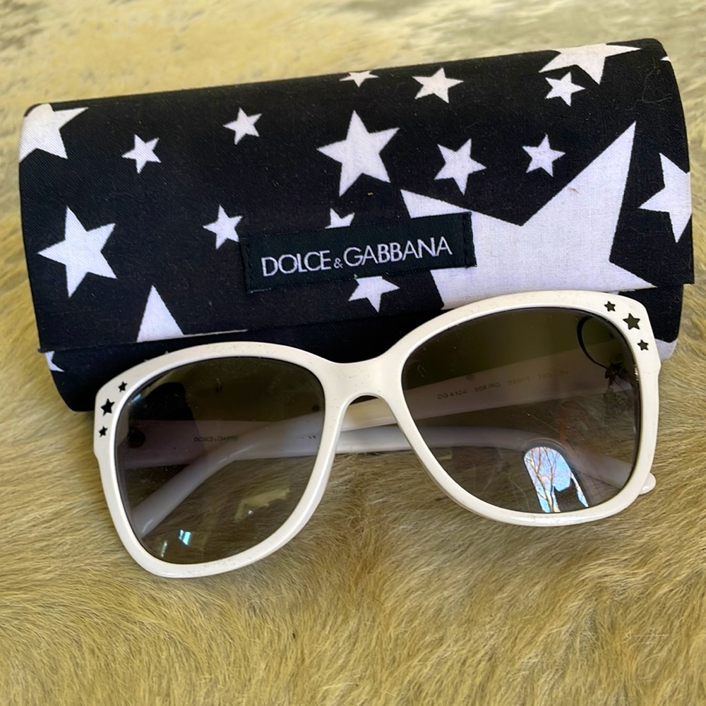 Dolce & Gabbana Ombré Grey White Frame Sunglasses
